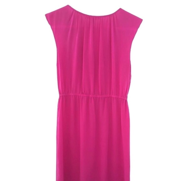 Rebecca Taylor Sleeveless Ruffle 100% Silk Dress Pink - Picture 4 of 6